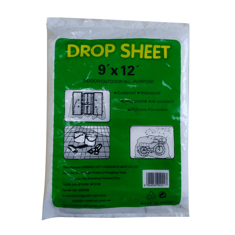 Plastik Tersuai Melindungi Pelukis Tarpaulin Drop Cloth Drop Sheet Sarung Meja Anti Kakisan